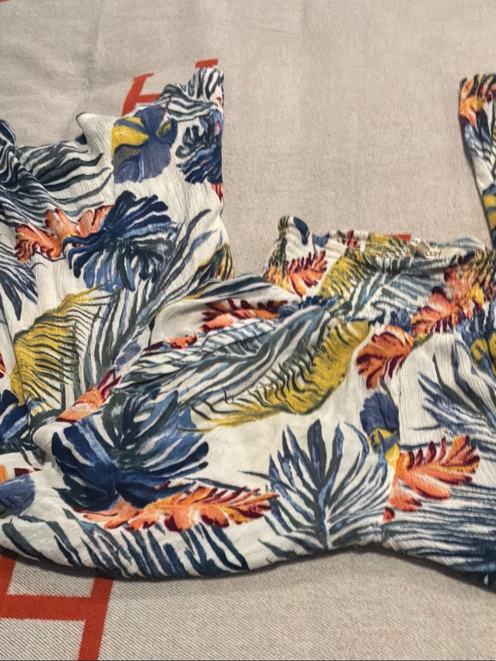 Rip Curl Multicolor Tropical Print Blouse - Blue, Yellow, Orange, Purple